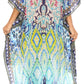 Sakkas Laisson Flowy Hi Low Caftan Rhinestone Boxy V Neck Dress Top Cover / Up