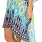 Sakkas Laisson Flowy Hi Low Caftan Rhinestone Boxy V Neck Dress Top Cover / Up