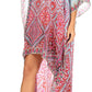 Sakkas Laisson Flowy Hi Low Caftan Rhinestone Boxy V Neck Dress Top Cover / Up