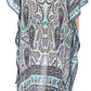 Sakkas Laisson Flowy Hi Low Caftan Rhinestone Boxy V Neck Dress Top Cover / Up