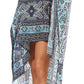 Sakkas Laisson Flowy Hi Low Caftan Rhinestone Boxy V Neck Dress Top Cover / Up