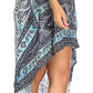 Sakkas Laisson Flowy Hi Low Caftan Rhinestone Boxy V Neck Dress Top Cover / Up