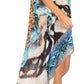 Sakkas Laisson Flowy Hi Low Caftan Rhinestone Boxy V Neck Dress Top Cover / Up