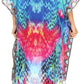Sakkas Laisson Flowy Hi Low Caftan Rhinestone Boxy V Neck Dress Top Cover / Up