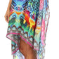 Sakkas Laisson Flowy Hi Low Caftan Rhinestone Boxy V Neck Dress Top Cover / Up