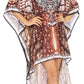Sakkas Laisson Flowy Hi Low Caftan Rhinestone Boxy V Neck Dress Top Cover / Up