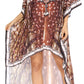 Sakkas Laisson Flowy Hi Low Caftan Rhinestone Boxy V Neck Dress Top Cover / Up