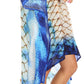 Sakkas Laisson Flowy Hi Low Caftan Rhinestone Boxy V Neck Dress Top Cover / Up