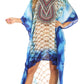 Sakkas Laisson Flowy Hi Low Caftan Rhinestone Boxy V Neck Dress Top Cover / Up