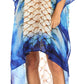 Sakkas Laisson Flowy Hi Low Caftan Rhinestone Boxy V Neck Dress Top Cover / Up