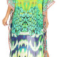 Sakkas Laisson Flowy Hi Low Caftan Rhinestone Boxy V Neck Dress Top Cover / Up