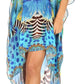 Sakkas Laisson Flowy Hi Low Caftan Rhinestone Boxy V Neck Dress Top Cover / Up