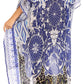 Sakkas Laisson Flowy Hi Low Caftan Rhinestone Boxy V Neck Dress Top Cover / Up
