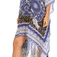 Sakkas Laisson Flowy Hi Low Caftan Rhinestone Boxy V Neck Dress Top Cover / Up