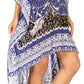 Sakkas Laisson Flowy Hi Low Caftan Rhinestone Boxy V Neck Dress Top Cover / Up