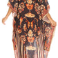 Sakkas Laisson Flowy Hi Low Caftan Rhinestone Boxy V Neck Dress Top Cover / Up