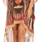 Sakkas Laisson Flowy Hi Low Caftan Rhinestone Boxy V Neck Dress Top Cover / Up
