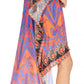 Sakkas Laisson Flowy Hi Low Caftan Rhinestone Boxy V Neck Dress Top Cover / Up