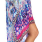 Sakkas Laisson Flowy Hi Low Caftan Rhinestone Boxy V Neck Dress Top Cover / Up