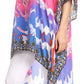 Sakkas Laisson Flowy Hi Low Caftan Rhinestone Boxy V Neck Dress Top Cover / Up