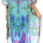 Sakkas Laisson Flowy Hi Low Caftan Rhinestone Boxy V Neck Dress Top Cover / Up