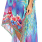 Sakkas Laisson Flowy Hi Low Caftan Rhinestone Boxy V Neck Dress Top Cover / Up