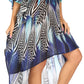 Sakkas Laisson Flowy Hi Low Caftan Rhinestone Boxy V Neck Dress Top Cover / Up