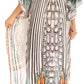 Sakkas Laisson Flowy Hi Low Caftan Rhinestone Boxy V Neck Dress Top Cover / Up