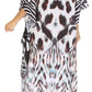 Sakkas Laisson Flowy Hi Low Caftan Rhinestone Boxy V Neck Dress Top Cover / Up