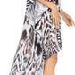 Sakkas Laisson Flowy Hi Low Caftan Rhinestone Boxy V Neck Dress Top Cover / Up
