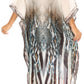 Sakkas Laisson Flowy Hi Low Caftan Rhinestone Boxy V Neck Dress Top Cover / Up