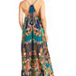 Sakkas Sofia Women's Spaghetti Strap V-neck Floral Print Summer Casual Maxi Dress