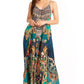 Sakkas Sofia Women's Spaghetti Strap V-neck Floral Print Summer Casual Maxi Dress