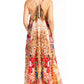 Sakkas Sofia Women's Spaghetti Strap V-neck Floral Print Summer Casual Maxi Dress