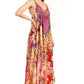 Sakkas Sofia Women's Spaghetti Strap V-neck Floral Print Summer Casual Maxi Dress