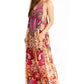Sakkas Sofia Women's Spaghetti Strap V-neck Floral Print Summer Casual Maxi Dress