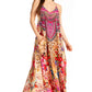 Sakkas Sofia Women's Spaghetti Strap V-neck Floral Print Summer Casual Maxi Dress