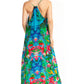 Sakkas Sofia Women's Spaghetti Strap V-neck Floral Print Summer Casual Maxi Dress