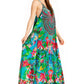 Sakkas Sofia Women's Spaghetti Strap V-neck Floral Print Summer Casual Maxi Dress