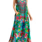 Sakkas Sofia Women's Spaghetti Strap V-neck Floral Print Summer Casual Maxi Dress
