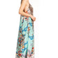 Sakkas Sofia Women's Spaghetti Strap V-neck Floral Print Summer Casual Maxi Dress