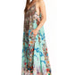 Sakkas Sofia Women's Spaghetti Strap V-neck Floral Print Summer Casual Maxi Dress
