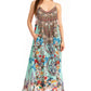 Sakkas Sofia Women's Spaghetti Strap V-neck Floral Print Summer Casual Maxi Dress