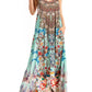 Sakkas Sofia Women's Spaghetti Strap V-neck Floral Print Summer Casual Maxi Dress