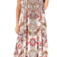 Sakkas Sofia Women's Spaghetti Strap V-neck Floral Print Summer Casual Maxi Dress