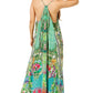 Sakkas Sofia Women's Spaghetti Strap V-neck Floral Print Summer Casual Maxi Dress
