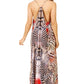 Sakkas Sofia Women's Spaghetti Strap V-neck Floral Print Summer Casual Maxi Dress