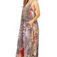 Sakkas Sofia Women's Spaghetti Strap V-neck Floral Print Summer Casual Maxi Dress