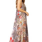 Sakkas Sofia Women's Spaghetti Strap V-neck Floral Print Summer Casual Maxi Dress