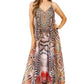 Sakkas Sofia Women's Spaghetti Strap V-neck Floral Print Summer Casual Maxi Dress